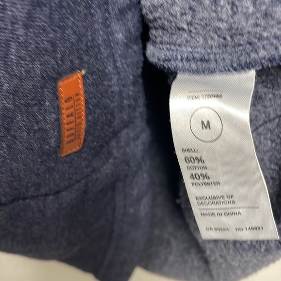 Buffalo David Bitton Men's Medium Dark Blue Hoodie 1/4 Zip Sweatshirt - Picture 5 of 7